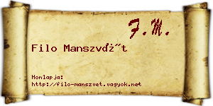 Filo Manszvét névjegykártya