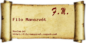 Filo Manszvét névjegykártya